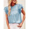 Summer New Fashion Versatile Printed Lotus Leaf Sleeve Top Women's Casual Breathable T-Shirt