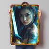 Cyberpunk Warrior Woman Sign Abstract Art Poster Vintage Interior Decoration Custom Metal Tin Signs for Wall Art Decoration Room