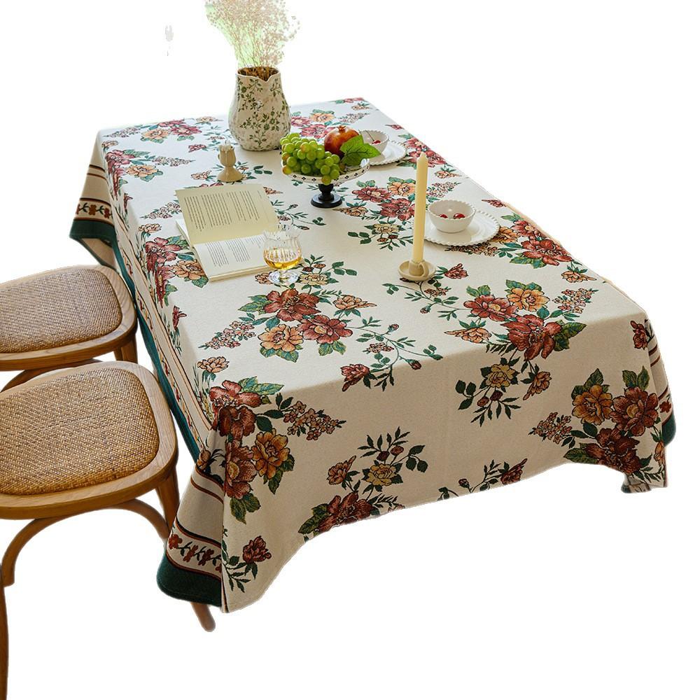 Thickened Classical Ethnic Retro Pattern Rectangular Tablecloth Household Dining Table Cloth Living Room Coffee Table Cover Towel