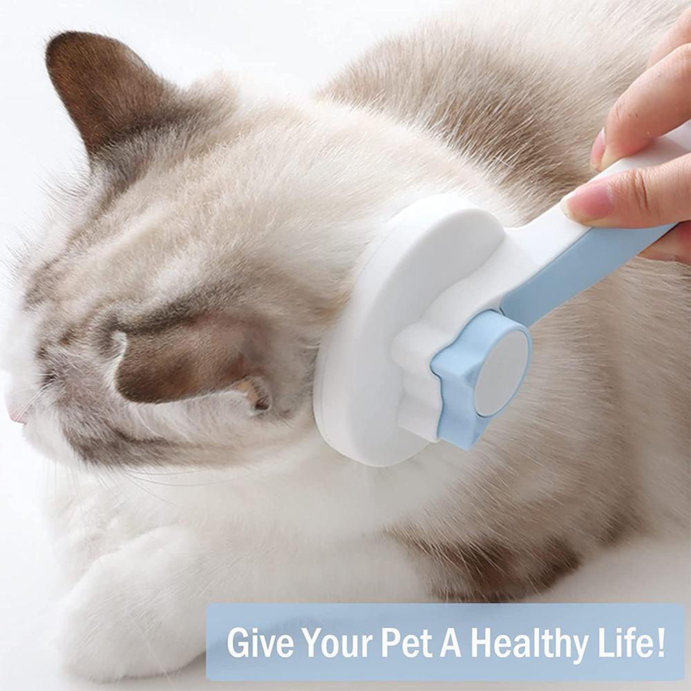 Self-Cleaning Slicker Brush for Dogs Cats for Short and Long Hair Pets (Blue)