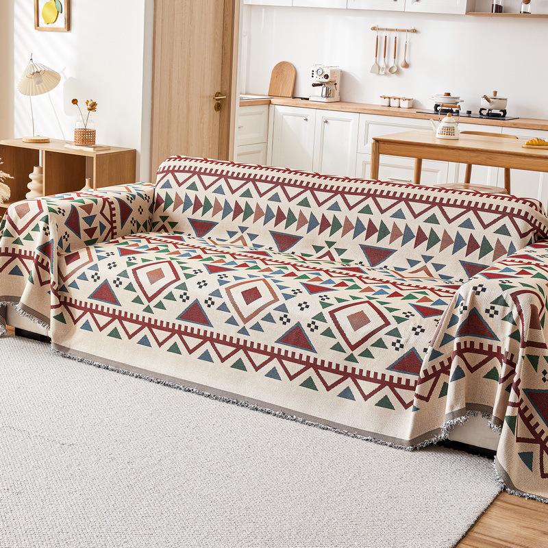 

Чехол на диванную подушку в богемном стиле с противоскользящим покрытием - Цельный для трехместного дивана 180x130 cm