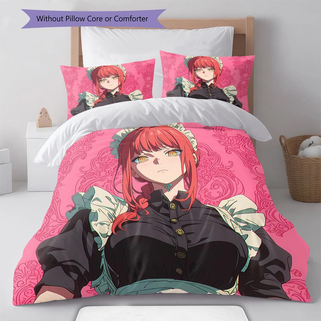 Chainsaw Man Pattern Bedding,Quilt Set Quilt Cover Pillowcase Home Birthday Gift (1 * duvet cover + 2 * pillowcase, without core)