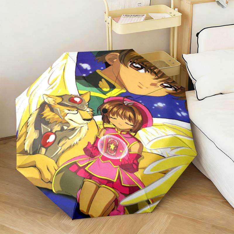 1PC Sakura Kinomoto Automatic Umbrella - Suitable Travel Outdoor Portable Umbrella Birthday Gift Daily Essentials