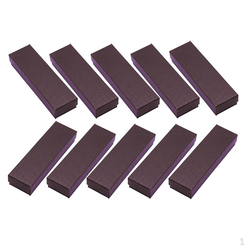 10 Pcs Cardboard Necklace Bracelet Boxes Rectangle Storage Gift