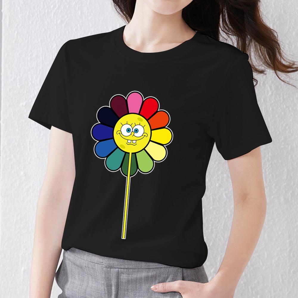 thumbnail image 2 of Women's Daisy Graphic Tee - Casual Crewneck Short Sleeve Summer Tops Loose Fit 2 of 11