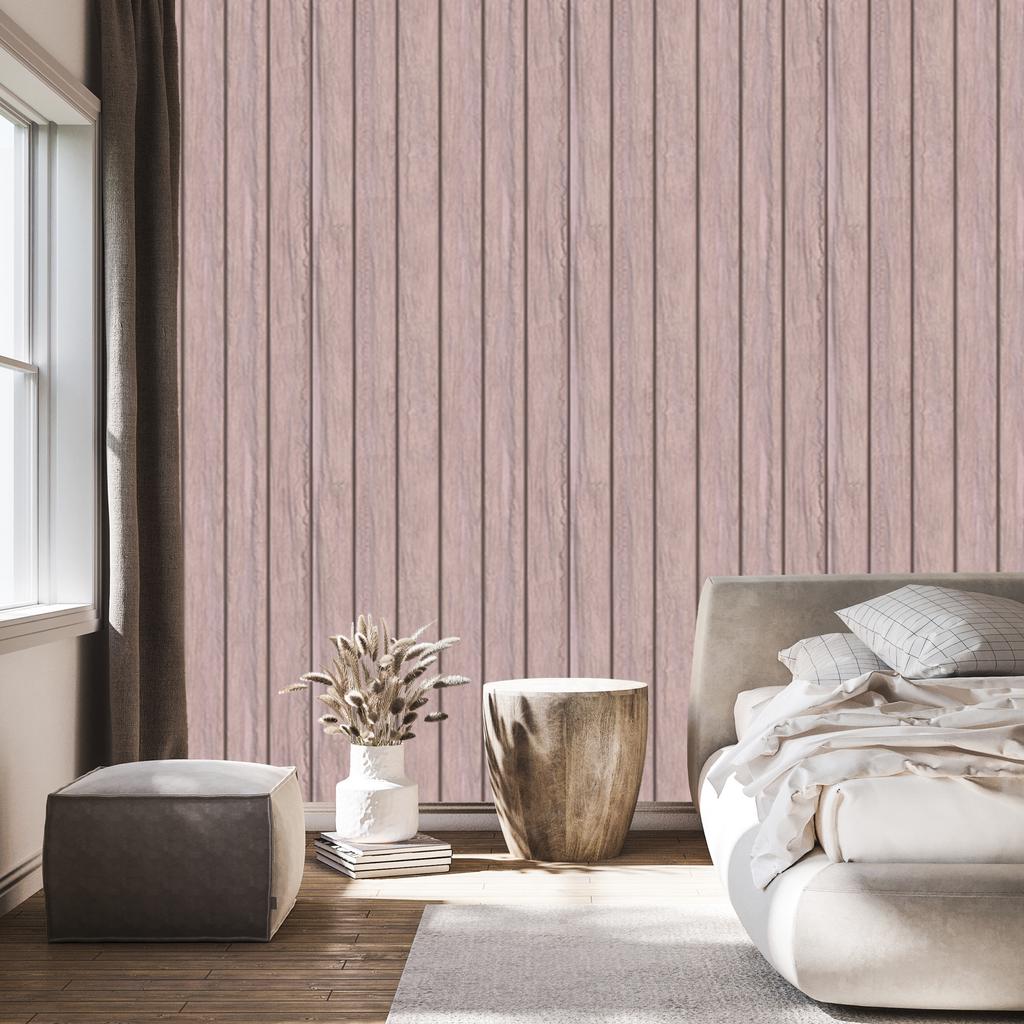 Wood wallpaper, wooden planks in pastel colors for living room and bedroom, 50x1000