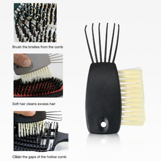 Hair Brush Cleaner Remover Tool Double-Sided Comb High-hardness Bristles Brush Two-in-one Cleaning