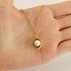 New Women's 18K Gold-Plated Pearl Necklace - Stainless Steel, Fashionable Titanium Clavicle Chain Design