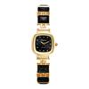 Watch, Fashion, Square, Women's, Round Strap, Adjustable, Stainless Steel, Bracelet Style, Aqua Select, Popular, Gift, Anniversary, Birthday - Black