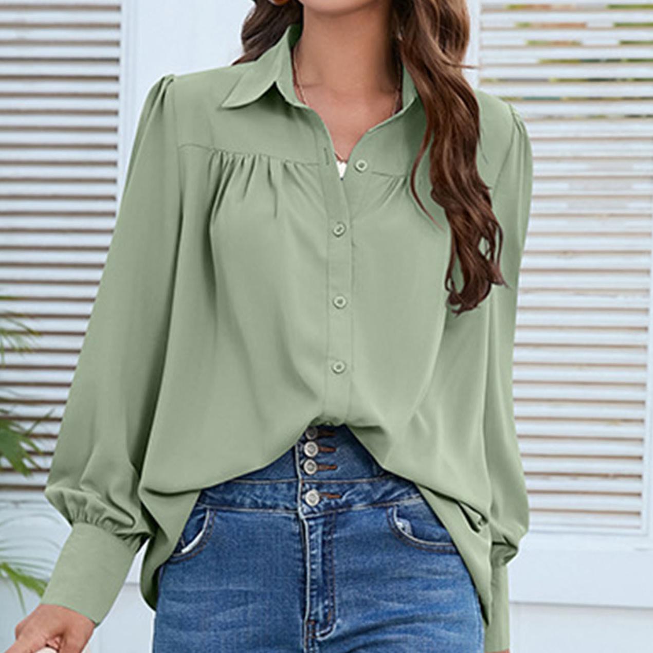 

SOWOOLIFE женские модные повседневные однотонные рубашки-поло с длинными рукавами и принтом, блузки и рубашки