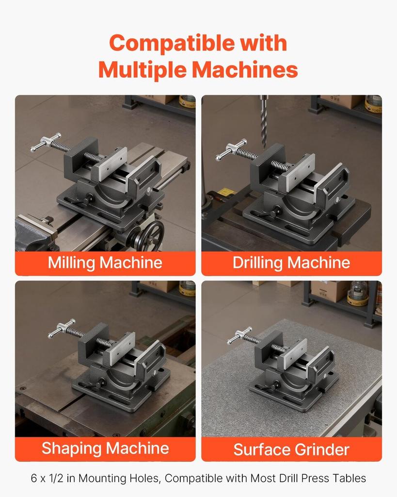 Tilting Vise, 4.25 Inch Jaw Width, Portable Drill Press Bench Vise, 090° Adjustable Tilt, Durable Cast Iron Construction, Workbench Vice for