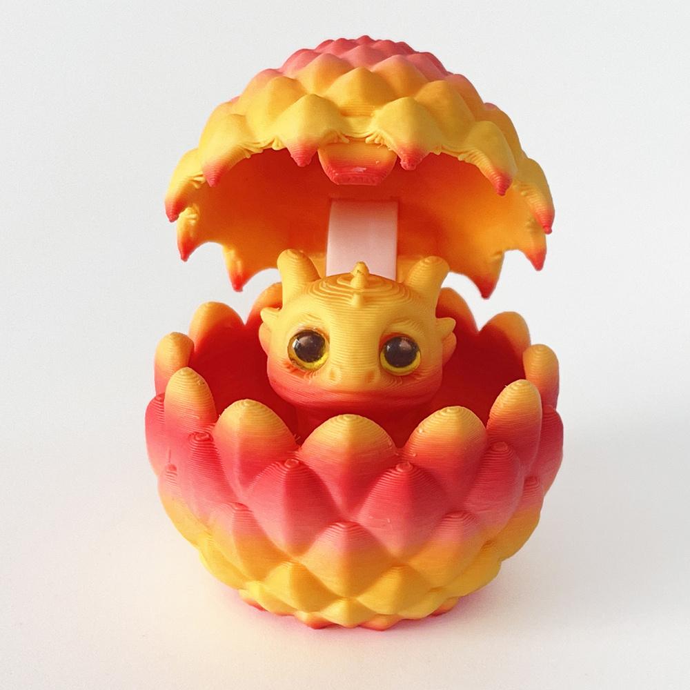 

Декоративное украшение, напечатанное на 3D-принтере, Яйцо дракона с маленьким дракончиком внутри, Подходит для мебели и настольного домашнего декора на Рождество оранжевый