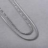 Fashion Minimalist Style Unique Copper-Plated Platinum Double-Layer Collarbone Chain Popular Versatile Niche Design Necklace