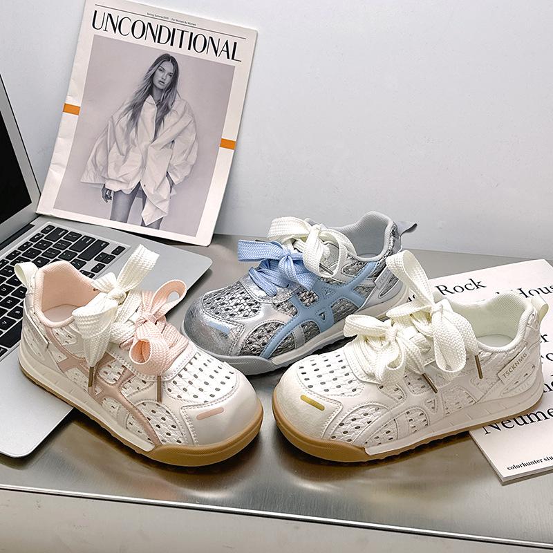 Summer Hollow Women's Sneakers Lightweight Breathable Platform Shoes Versatile Fashion Casual Shoes Designer Women's Shoes 2025