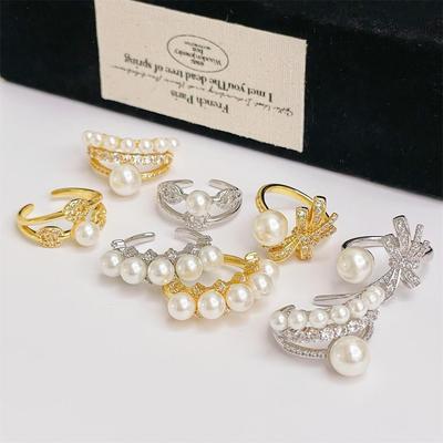 French Elegant Personality Fashion Multi-Level Niche Design Open Ring High-End Luxury Retro Ring