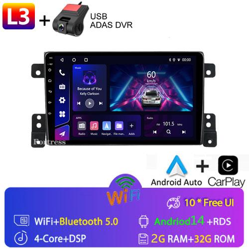9 Inch 2 Din Car Radio for Suzuki Grand Vitara Escudo 2005-2015 Multimedia Android with Frame Carplay Autoradio Stereo