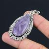 Daughters Day Sale Pear Star Amethyst Gemstone Crown Chakra Pendant 925 Silver