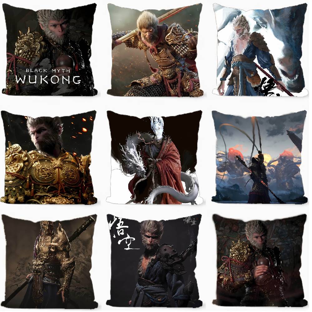 Game Black Myth Wukong Pillow Anime Pillow Sofa Bed Head Pillow Cover Cushion Cover Fashion 30x30 40x40 45*45cm