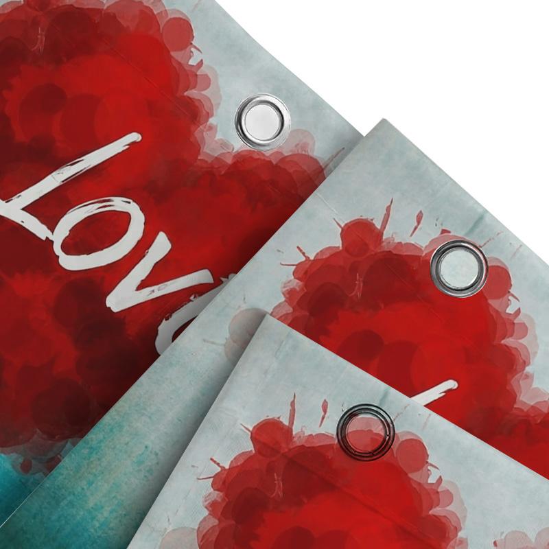 Love Heart Shower Curtain - Romantic Bathroom Decor