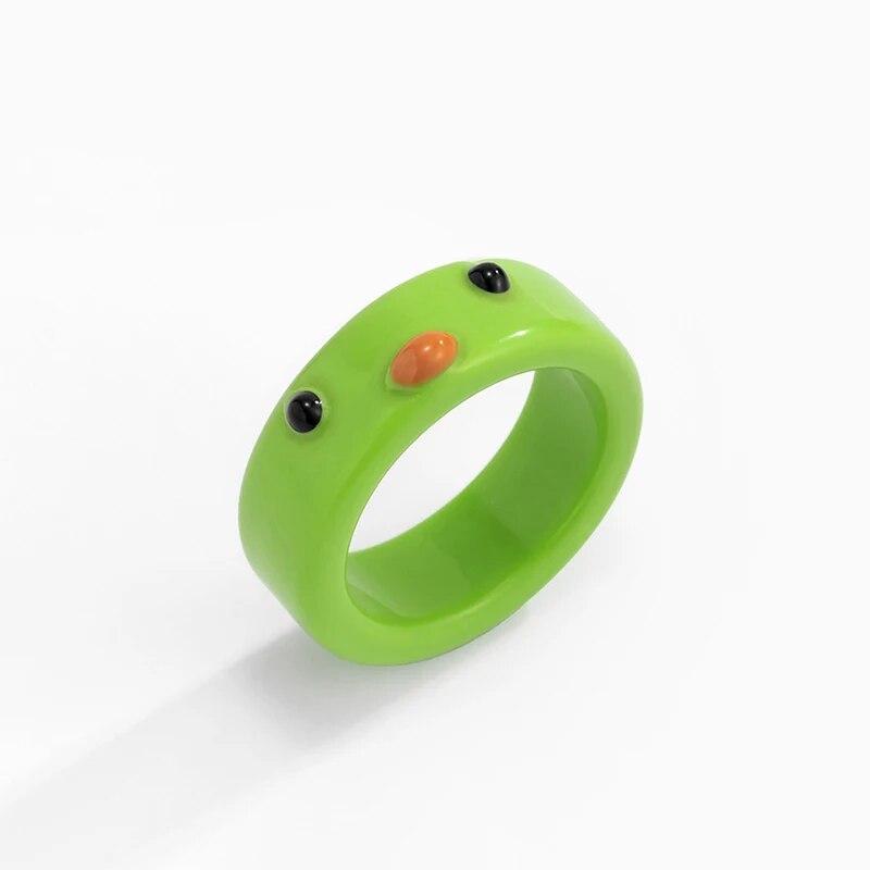 Cute Women Men Simple Design Rings Vintage Owl Frog Smiling Ring For Woman Girl Ancient Silver Color Retro Punk Jewelry Gift