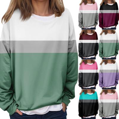 Damen Casual Fashion Vintage Bedrucktes Langarm-Sweatshirt mit O-Ausschnitt, Lagen-Pullover