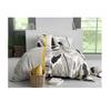 Parure De Lit - Housse Couette + 2 Taies - 260 X 240 Cm - Motif Plumes - 100% Coton Doux