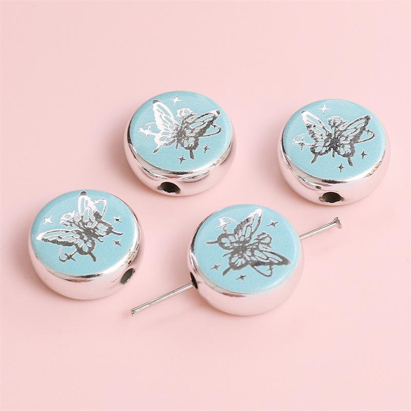 Handmade Bracelet Beads Acrylic Printed Beads Cartoon Beads Handmade Diy Bracelet Loose Beads Bracelet Pendant Graffiti Beads Jewelry Accessories