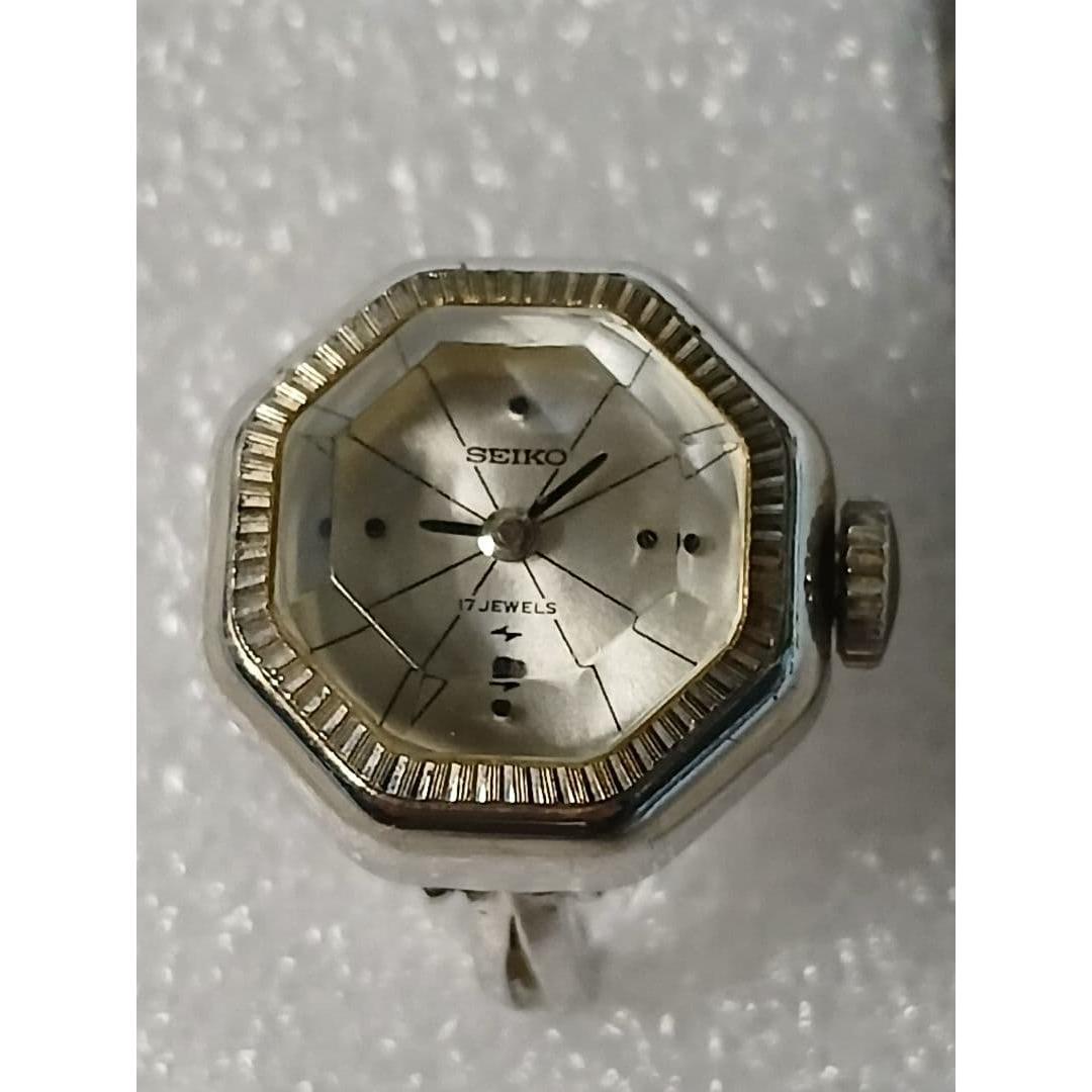 SEIKO 17 КАМНЕЙ Кольцо-часы Восьмиугольное Резное Стекло Ручной Завод