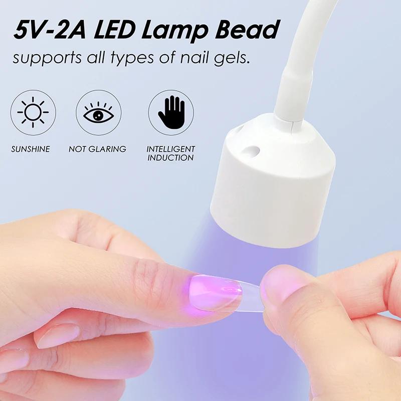 Mini vysoušeč nehtů UV LED lampa na nehty Skládací USB vytvrzovací světla Stolní lampa na gel lak na nehty Quick Dry Sušička na nehty Manikúra