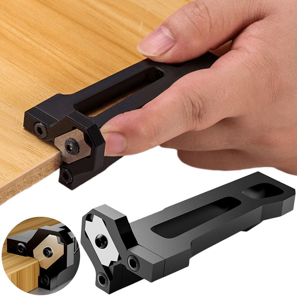 Woodworking Edge Trimmer Wood Plane Aluminum Alloy Corner Arc Trimming Tool with Blade Manual Fillet Scraper for Woodworking
