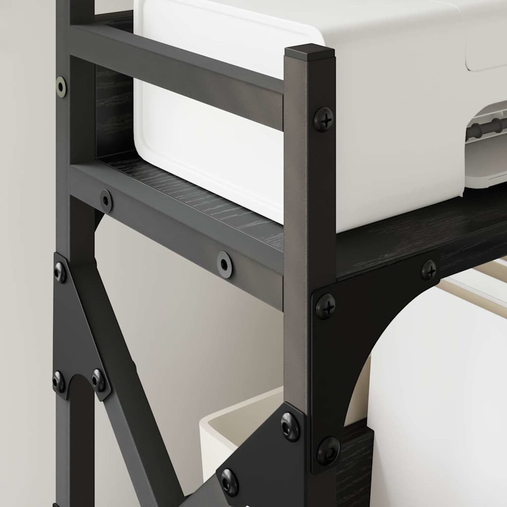 Printer Stand Black Oak Effect 40 X 20 X 40 Cm