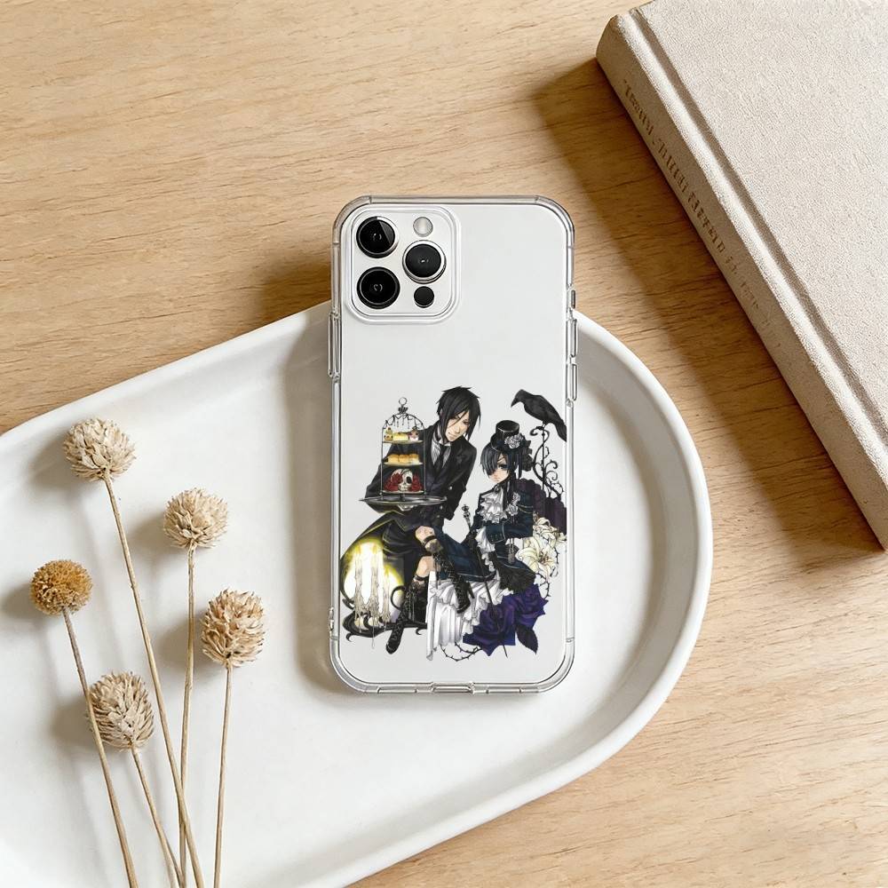 

Black Anime B-ButlerS Phone Case For iPhone 17 16 15 14 13 12 11 Mini Pro Max Plus Transparent Cover iPhone15promax