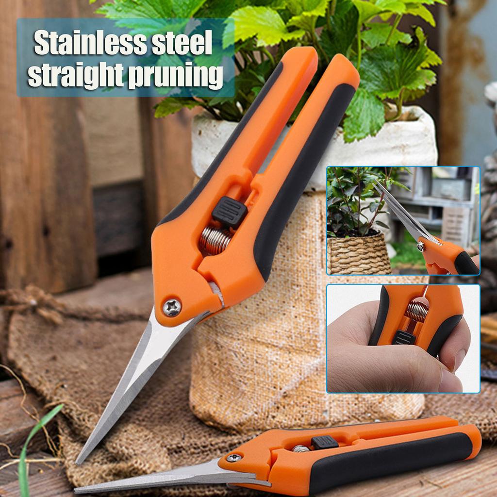 Trimming Scissors With Spring-Loaded Easy Cutting Electrical Cable Notch For Tree Branch Hedge