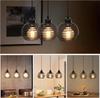 Lampe suspendue - NETTLIFE - E27 - 3 ampoules - Métal noir - 144x50 cm
