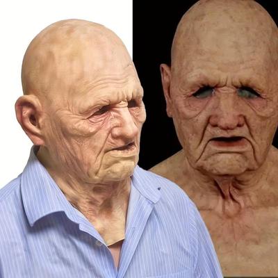 A Realistic, Wrinkled Grandfather Mask