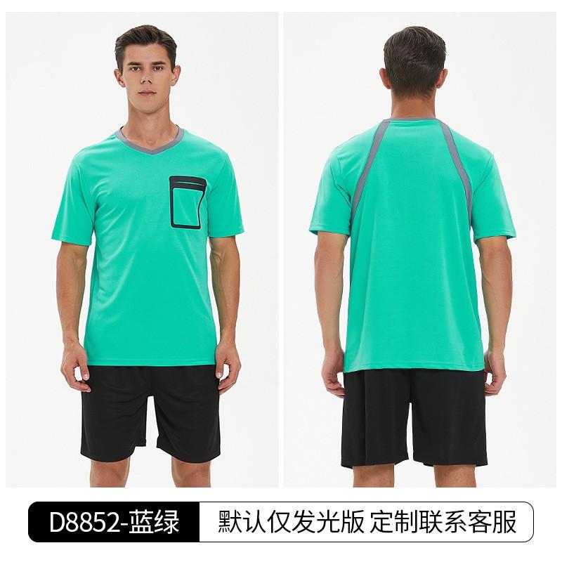Adult Unisex Soccer Referee Jersey Set Short Sleeve Training Sportswear Quick Dry Black