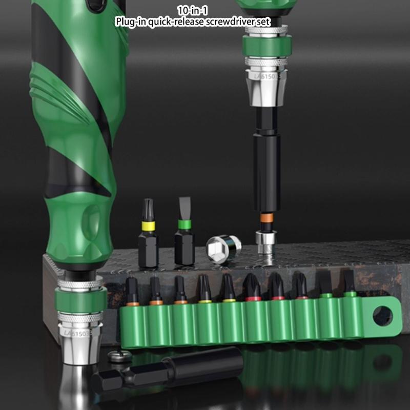 Screwdriver Set 10 In 1 Steel Magnetic Screwdriver Set Household Multifunction Replaceable Head Screwdriver Bits