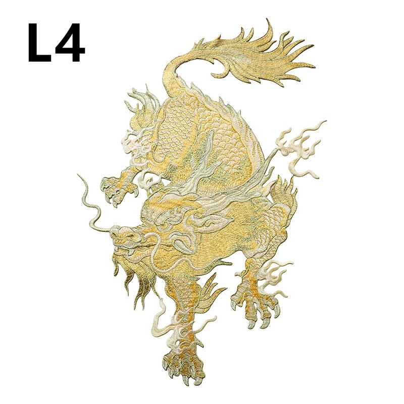 Chinese Style Auspicious Dragon Patches 2 Sizes Kirin Embroidery Patches For DIY Sewing Jacket Fashion Clothes Decor Accessories