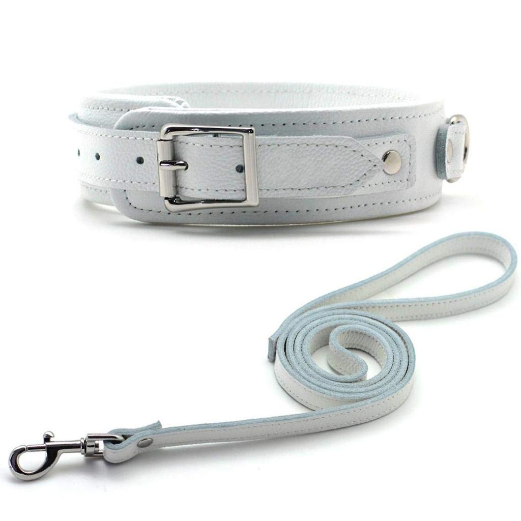 Liebe Seele SM Goods Cosplay Restraints High Quality Cosplay X Silver Metal Collar, Handcuffs, Set, (White Fittings)