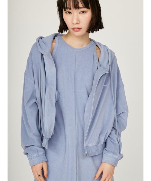 Emi PlaX Pile Hooded Free Size Parka, 13WCD252020, Women's, Blue,