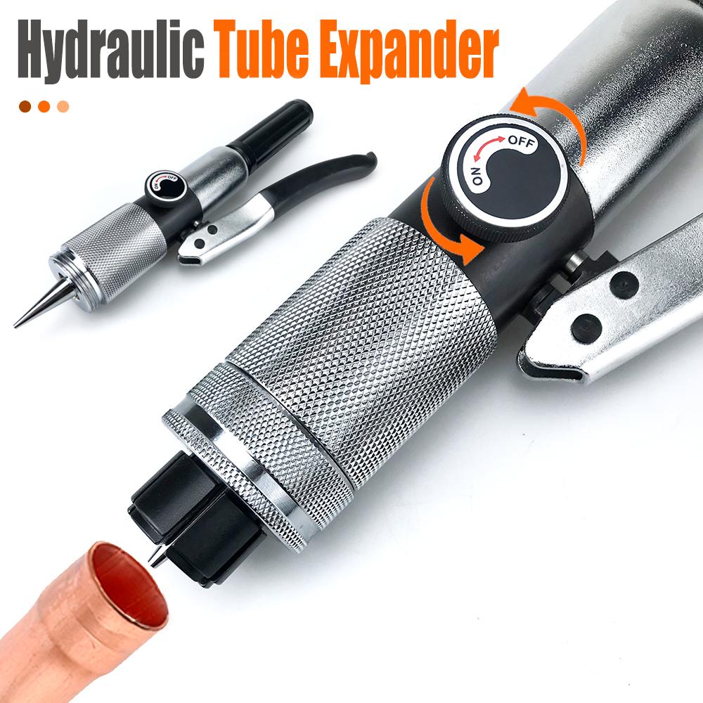 Manual Hydraulic Tube Expander Tool Kit with 7 Pipe Expander Heads Air Conditioner Copper Tube Flapper Refrigerator Tube Flapper