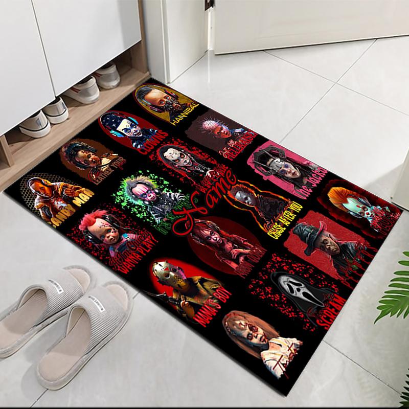 Benutzerdefinierter Name Halloween Horror Bedruckter Teppich, für Bürostuhl Wohnzimmer Schlafzimmer Küchenraum Dekor Geschenke.