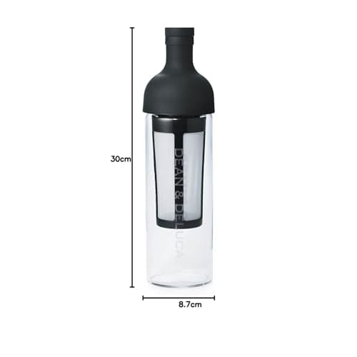 DEAN & DELUCA Filter-in Bottle, Black, 750ml, Glass, for Cold Brew Coffee and Tea, Heat-Resistant Glass, Made in Japan, 22 x 10 x 22cm