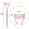 Eyelash Separator Tool Steel Teeth Lash Comb Eyebrow Eye Lash Brush With Cover Arc Design Mascara Comb for Women Eyes Makeup
