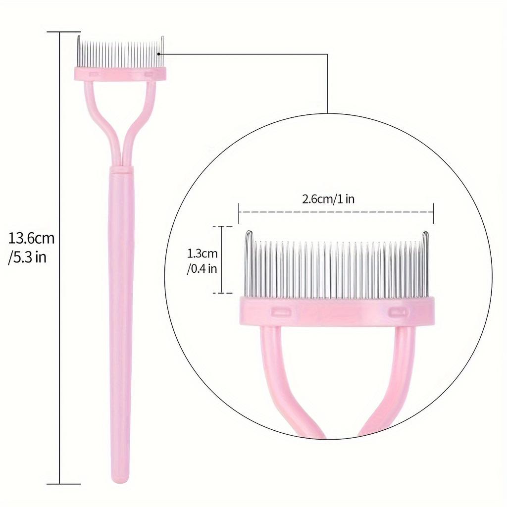 Eyelash Separator Tool Steel Teeth Lash Comb Eyebrow Eye Lash Brush With Cover Arc Design Mascara Comb for Women Eyes Makeup