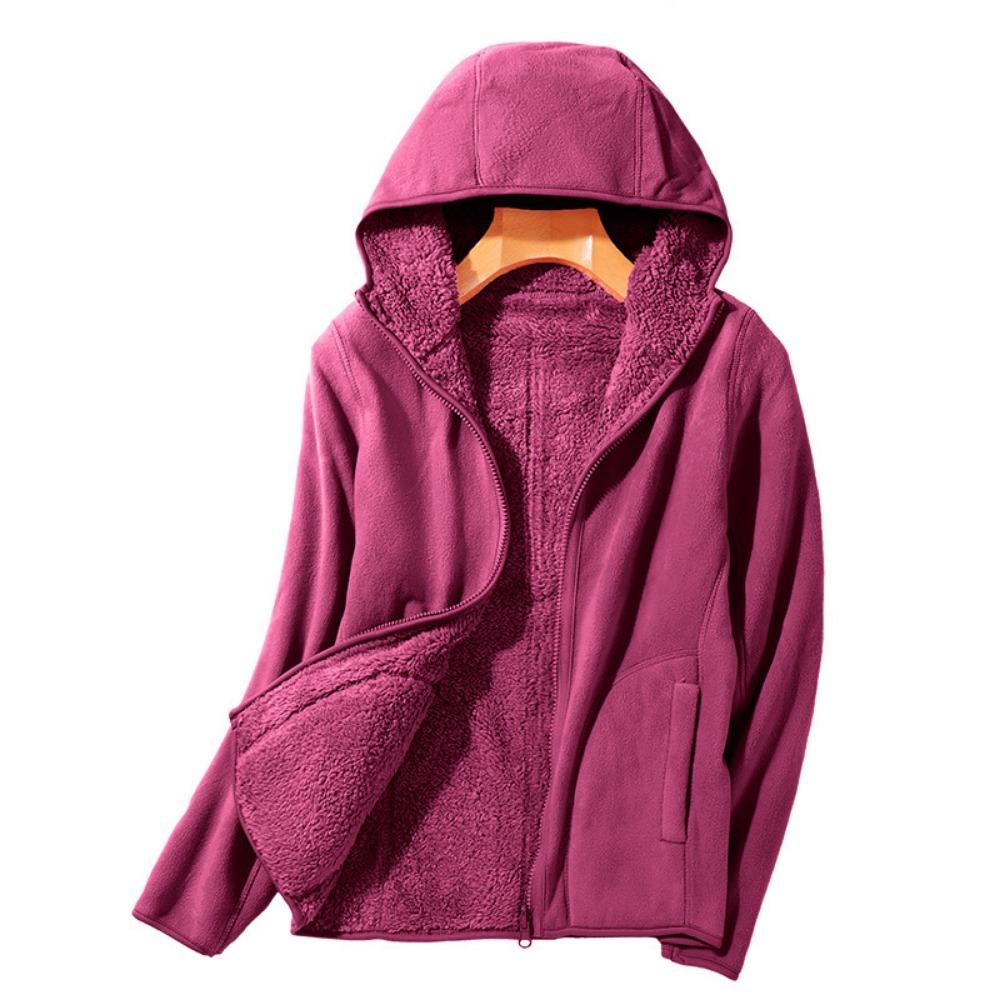 Autumn and Winter Coral Fleece Hooded Fleece Fleece Fleece Jacket Women's Warm Thickened Outdoor Jacket Liner