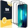 Film de protection en verre trempé - iphone 13 - pack 2 - résistant aux chocs - 0,3 mm d'épaisseur - bord noir