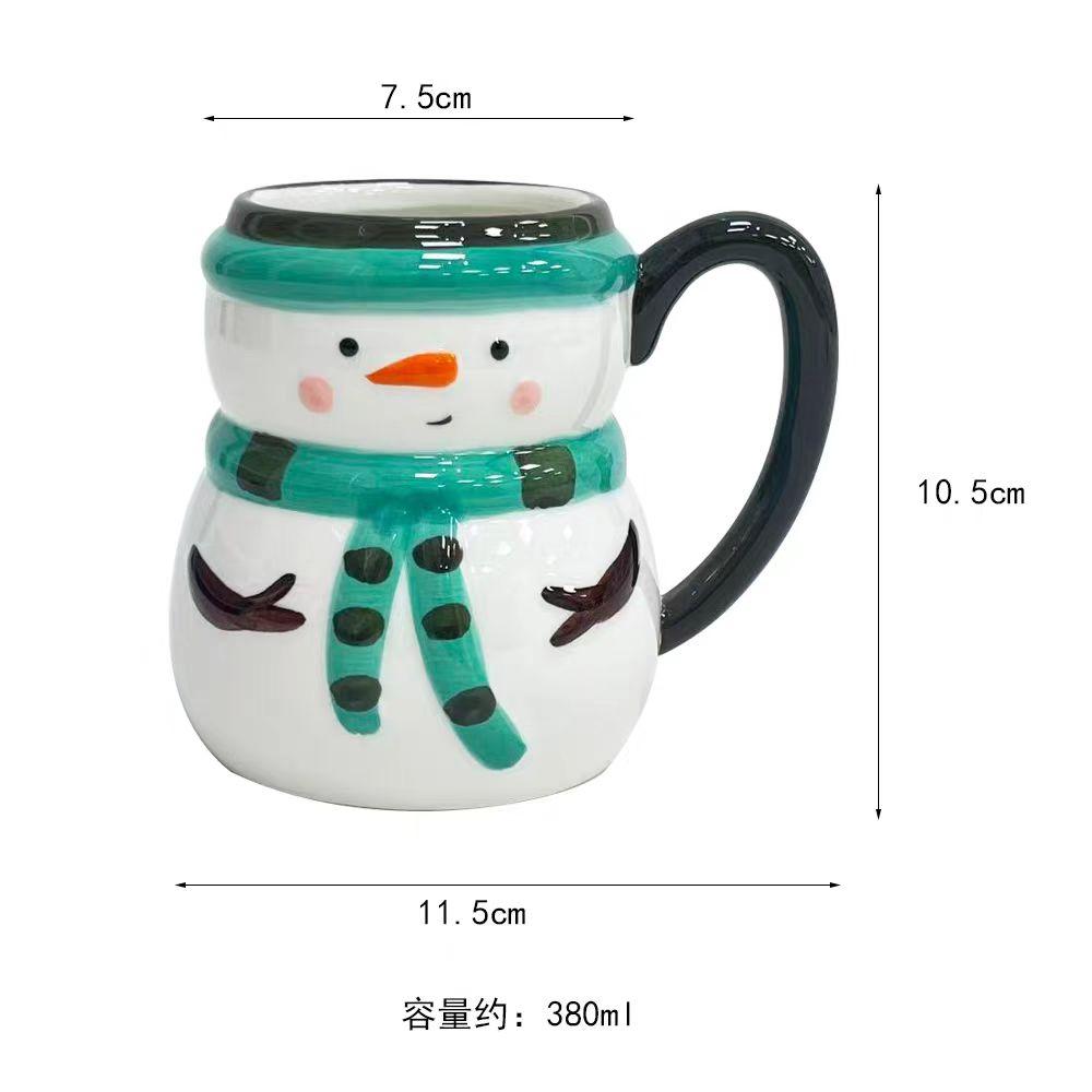 350ML Snowman Mug Creative Large Capacity Ceramic Cup Coffee Cups Lovely Men and Women Birthday Gift Dormitory Fund