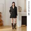 ELLASSAY Women's 2025 Autumn Lamb Wool Shawl Lapel Coat