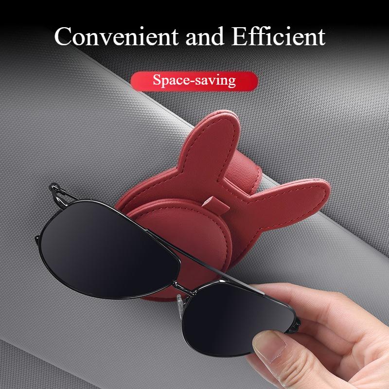PU Leather Car Sunshade Glasses Clip Multi-functional Sheet Card Bag Sunglasses Storage Creative Ticket Clip